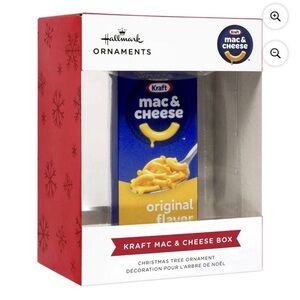 Hallmark Kraft Mac & Cheese Box Ornament 3.25” Foodie Christmas Decor NIB